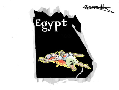 Cartoon: Egypt violence (medium) by drmeddy tagged egypt