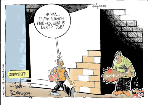 Cartoon: unemployment (medium) by drmeddy tagged unempl