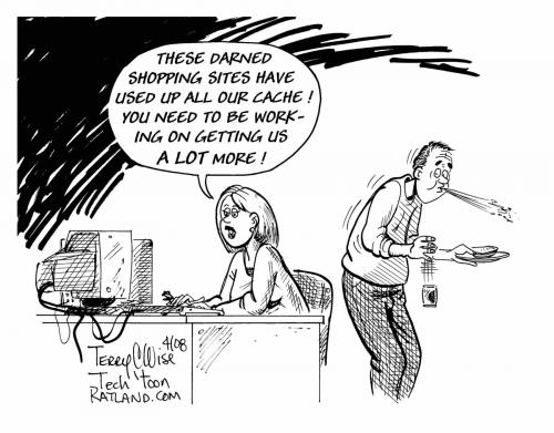 Cartoon: Tech toon (medium) by terry tagged cash,cache,computing,internet