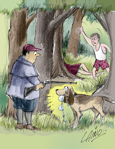 Cartoon: Hunting Dog (medium) by LAINO tagged dog,hunting
