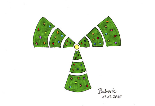 Cartoon: Radiant Christmas (medium) by Blogrovic tagged adventskalender,radiation,warning,caution,warnung,achtung,radioaktivität