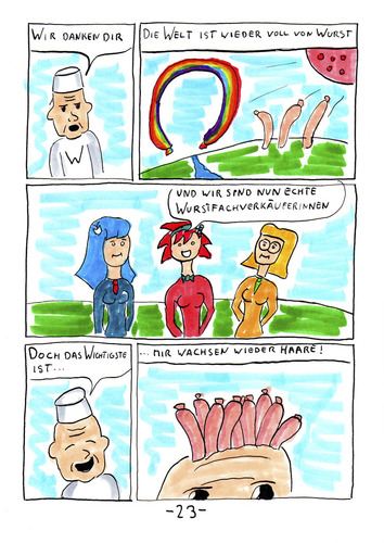 Cartoon: Legend of Transglutaminase (medium) by Blogrovic tagged 24h,comic,transglutaminase,klebefleisch,wurst,fleisch