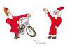 Cartoon: W800 Vs W1000 (small) by Blogrovic tagged adventskalender terminator weihnachten weihnachtsmann santa t800 t1000
