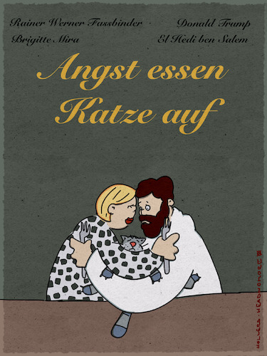 Cartoon: Angst essen Katze auf (medium) by hollers tagged trump,fassbinder,fake,news,katzen,essen,haitianer,immigration,film,seele,fremdenfeindlichkeit,trump,fassbinder,fake,news,katzen,essen,haitianer,immigration,film,seele,fremdenfeindlichkeit