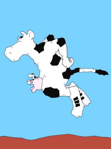 Cartoon: Australia (medium) by hollers tagged kuh,cow,australien,känguruh,kangaroo,kuh,australien,känguru,euter,tiere,springen,hüpfen