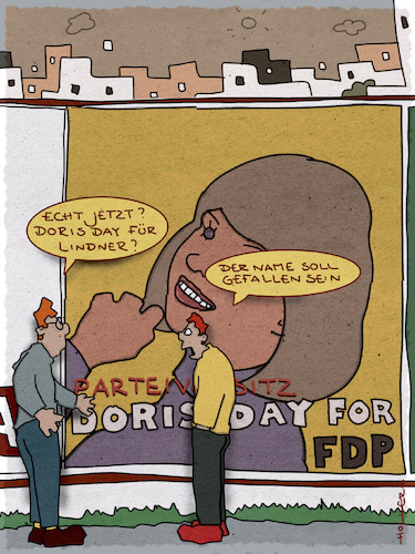 Cartoon: D-Day (medium) by hollers tagged dday,fdp,ampelausstieg,doris,day,lindner,partei,parteivorsitz,wahl,bundestag,schauspieler,film,dday,fdp,ampelausstieg,doris,day,lindner,partei,parteivorsitz,wahl,bundestag,schauspieler,film