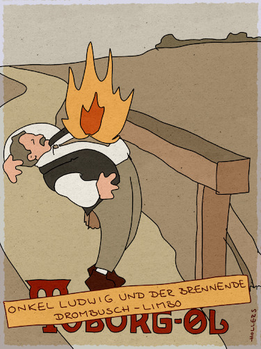 Cartoon: Onkel Ludwig (medium) by hollers tagged onkel,ludwig,drombusch,brennender,dornbusch,moses,limbo,günther,strack,tanzen,onkel,ludwig,drombusch,brennender,dornbusch,moses,limbo,günther,strack,tanzen