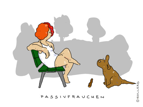 Cartoon: Passivfrauchen (medium) by hollers tagged passivrauchen,frauchen,gassi,hund,stöckchen,rauchen,passivrauchen,frauchen,gassi,hund,stöckchen,rauchen