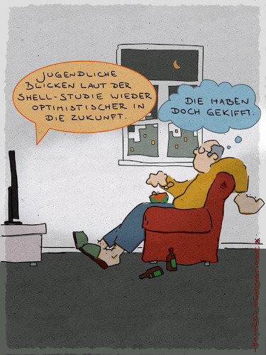 Cartoon: Shell-Studie (medium) by hollers tagged shellstudie,jugendstudie,optimismus,jugendliche,nachrichten,jugendkultur,kiffen,fernsehen,alkohol,drogen,legalisierung,shellstudie,jugendstudie,optimismus,jugendliche,nachrichten,jugendkultur,kiffen,fernsehen,alkohol,drogen,legalisierung