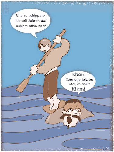 Cartoon: Stand-up-Kahning (medium) by hollers tagged kahn,stand,up,paddling,khan,kahn,stand,up,paddling,khan