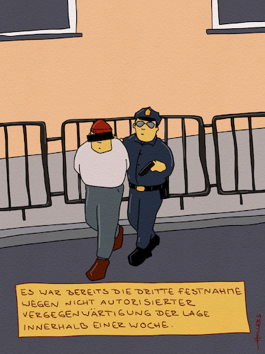 Cartoon: Vergegenwärtigung (medium) by hollers tagged vergegenwärtigen,situation,demokratie,usa,verbrechen,festnahme,polizei,einsatz,gegenwart,vergegenwärtigen,situation,demokratie,usa,verbrechen,festnahme,polizei,einsatz,gegenwart