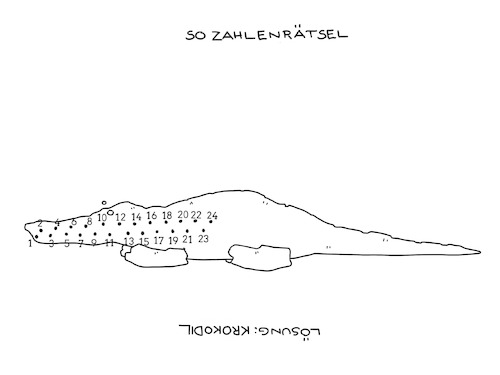 Cartoon: Zahlenrätsel (medium) by hollers tagged rätsel,krokodil,punkt,zu,rätsel,krokodil,punkt,zu
