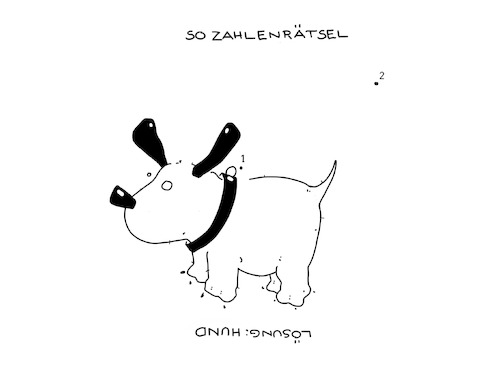 Cartoon: Zahlenrätsel (medium) by hollers tagged rätsel,hund,punkt,zu,rätsel,hund,punkt,zu