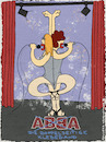 Cartoon: Doppelseitige Klebeband (small) by hollers tagged abba,doppelseitiges,klebeband,agnetha,annifrid,kleben,music,pop,show