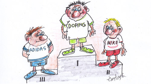 Cartoon: sponsored by (medium) by Erki Evestus tagged toping,sports