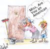 Cartoon: Are you American (small) by Erki Evestus tagged america