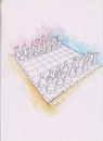 Cartoon: White Board (small) by Erki Evestus tagged chess,board,white,game