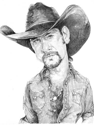 Cartoon: Tim Mcgraw (medium) by salnavarro tagged caricature,pencil,country,music