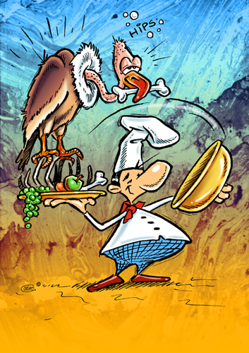 Cartoon: The Menu (medium) by Stan Groenland tagged cards,greeting,bird,delicious,tasty,culinary,cook,dinner,food,cartoon