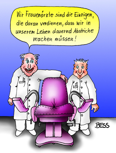 Cartoon: Abstriche machen... (medium) by besscartoon tagged arzt,medizin,frauenarzt,krank,gesund,abstriche,geld,einschränkung,bess,besscartoon