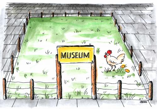 Cartoon: Museumsbesuch (medium) by besscartoon tagged bess,verstädterung,museum,tiere,natur,besscartoon