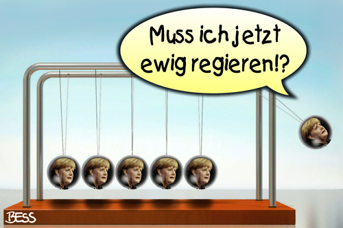 Cartoon: bis in alle Ewigkeit (medium) by besscartoon tagged bundesregierung,regieren,merkel,politik,bundestag,kanzlerin,brd,deutschland,ewigkeit,ewig,bess,besscartoon