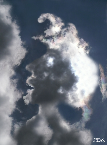 Cartoon: cloud face 16 (medium) by besscartoon tagged wolken,himmel,gesicht,cloud,face,bess,besscartoon