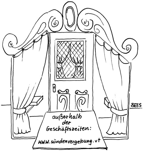 Cartoon: Die Alternative (medium) by besscartoon tagged kirche,christentum,katholisch,religion,beichte,bess,besscartoon