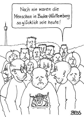 Cartoon: glückliche Menschen (medium) by besscartoon tagged baden,württemberg,glück,glücklich,zufriedenheit,unzufriedenheit,alltag,bess,besscartoon