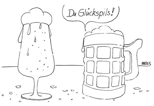 Cartoon: Glückspils (medium) by besscartoon tagged bier,trinken,pils,alkohol,bess,besscartoon