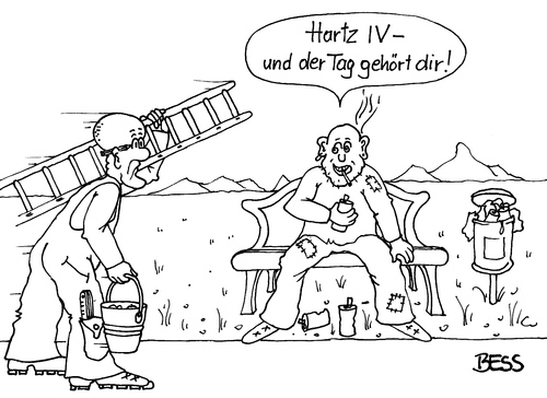 Cartoon: Hartz IV (medium) by besscartoon tagged hartz,hartz4,arbeit,arbeitslos,arge,job,jobcenter,alkohol,saufen,trinken,bess,besscartoon