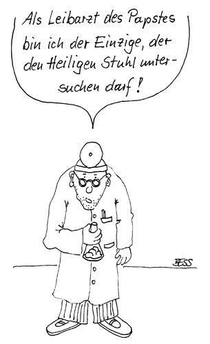 Cartoon: Heiliger Stuhl (medium) by besscartoon tagged kirche,religion,katholisch,papst,vatikan,arzt,bess,besscartoon