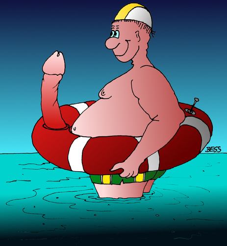 Cartoon: Nichtschwimmer (medium) by besscartoon tagged schwimmen,meer,rettungsring,urlaub,bess,besscartoon