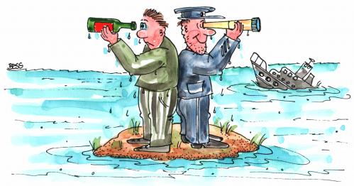 Cartoon: Perspektiven (medium) by besscartoon tagged meer,insel,männer,mann,besscartoon,bess,alkohol