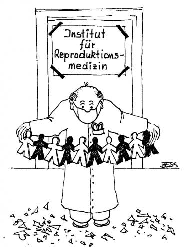 Cartoon: Reproduktionsmedizin (medium) by besscartoon tagged medizin,arzt,krankenhaus,reproduktion,bess,besscartoon