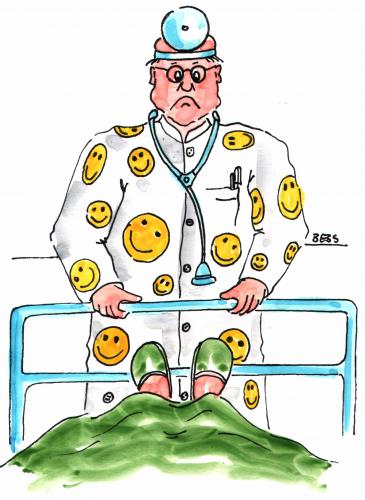 Cartoon: Smile (medium) by besscartoon tagged besscartoon,bess,krank,arzt,mann,krankenhaus,smilie