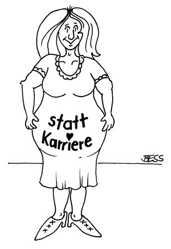 Cartoon: Statt Karriere (medium) by besscartoon tagged frau,schwanger,kinder,karriere,bess,besscartoon