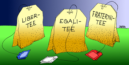 Cartoon: Tee-Genuss (medium) by besscartoon tagged freiheit,gleichheit,brüderlichkeit,tee,revolution,frankreich,bess,besscartoon