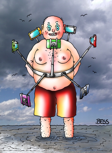 Cartoon: ultimativer Selfie-Gürtel (medium) by besscartoon tagged selfie,smartphone,soziale,netzwerke,technik,meer,computer,gürtel,foto,bess,besscartoon