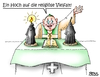Cartoon: ein Hoch... (small) by besscartoon tagged islam,burka,pfarreer,religion,christentum,muslime,frauen,katholisch,religiöse,vielfalt,kerze,kirche,bess,besscartoon