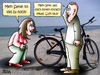 Cartoon: guter Rad ist teuer (small) by besscartoon tagged mann,frau,paar,beziehung,fahrrad,sattel,luft,meer,bess,besscartoon