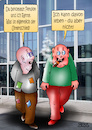 Cartoon: kleiner Unterschied (small) by besscartoon tagged männer,ruhestand,rente,pension,arbeitswelt,arbeit,leben,arm,reich,bess,besscartoon