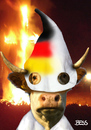 Cartoon: Kuh-Klux-Klan Baden-Württemberg (small) by besscartoon tagged ku,klux,klan,kuh,rassismus,kkk,radikal,rechtsradikal,terror,nsu,terrorismus,baden,württemberg,schwäbisch,hall,geheimbund,lka,bess,besscartoon