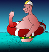 Cartoon: Nichtschwimmer (small) by besscartoon tagged schwimmen,meer,rettungsring,penis,urlaub,bess,besscartoon