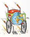 Cartoon: ohne Titel (small) by besscartoon tagged erde natur rollstuhl globus behindert bess besscartoon