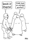 Cartoon: Sprache ist Integration (small) by besscartoon tagged sprache,integration,migration,deutsch,deutschland,sprachlos,burka,duden,bess,besscartoon