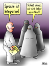 Cartoon: Sprache ist Integration (small) by besscartoon tagged sprache,integration,migration,deutsch,deutschland,sprachlos,burka,duden,bess,besscartoon