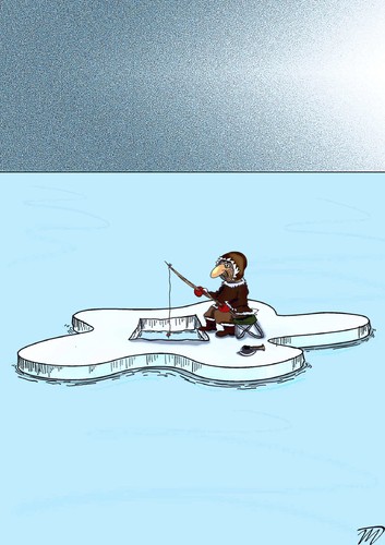Cartoon: Eskimo fisher (medium) by Vlado Mach tagged eskimo,fishing,sport,eis,cold