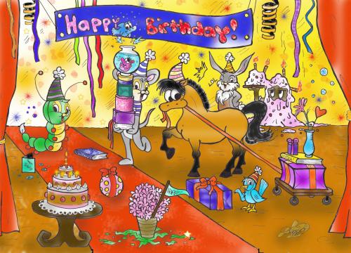 Cartoon: Birthday Party (medium) by mEiKe tagged birthday,party