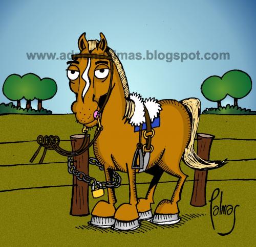 Cartoon: Encadenado (medium) by Palmas tagged caballos